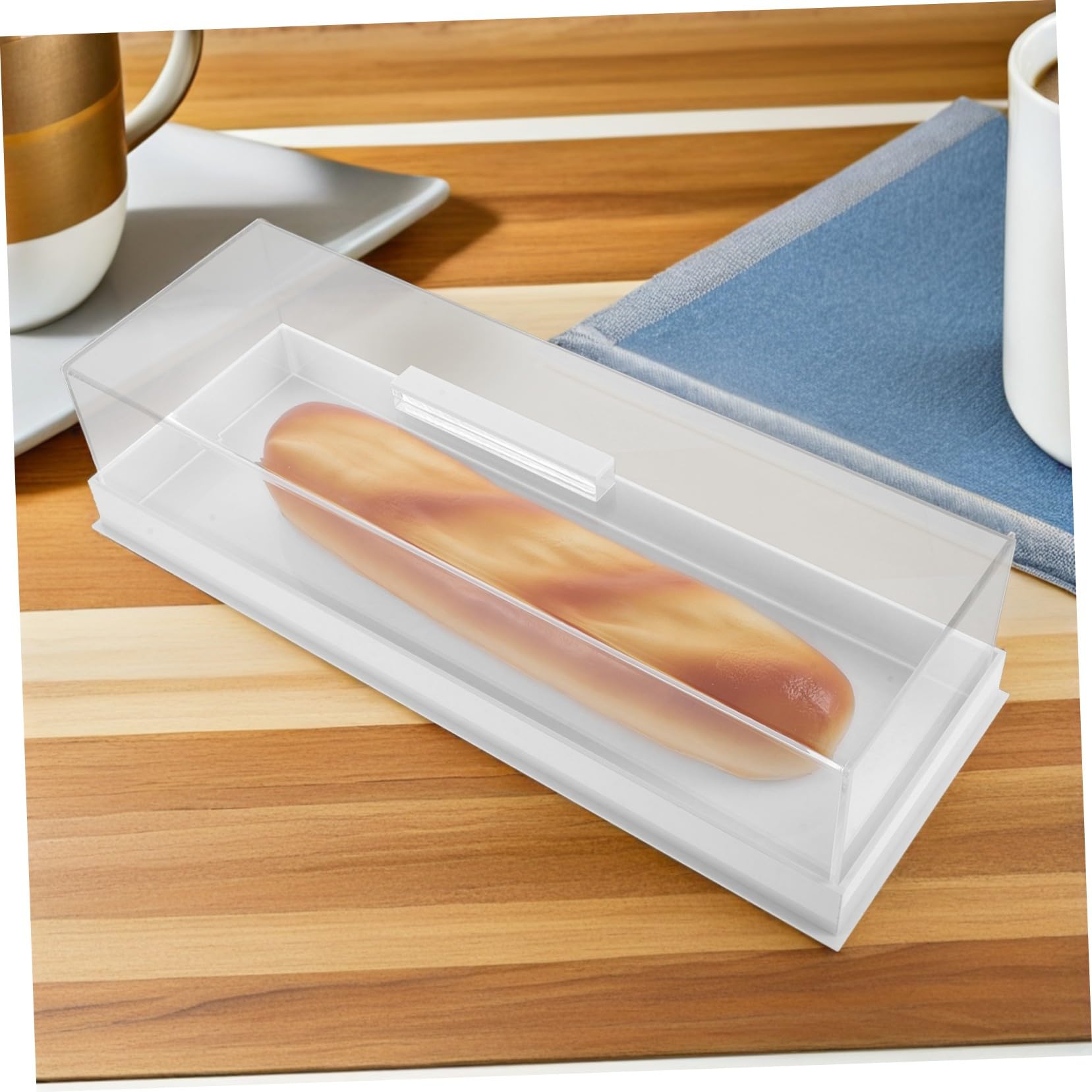 Cabilock Caja De Presentación Rectangular para Tartas Bandeja De Acrílico con Tapa Vitrina para Tartas para Cafeterías Fiestas y Uso Doméstico