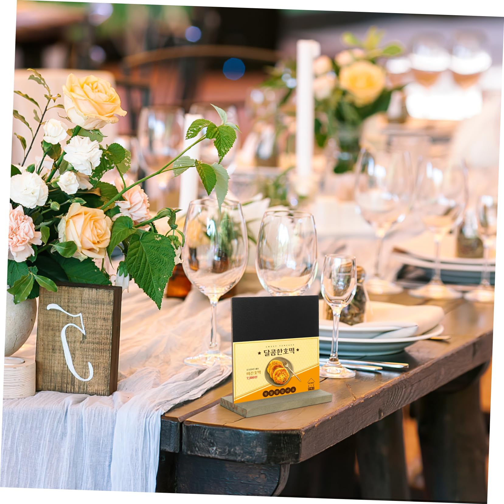 10stücke Holztafeln mit Ständer für Buffets Hochzeiten Partys Doppelseitige Kreidetafeln als Tischnummern und Platzkarten Einfach zu Beschriften Reinigen