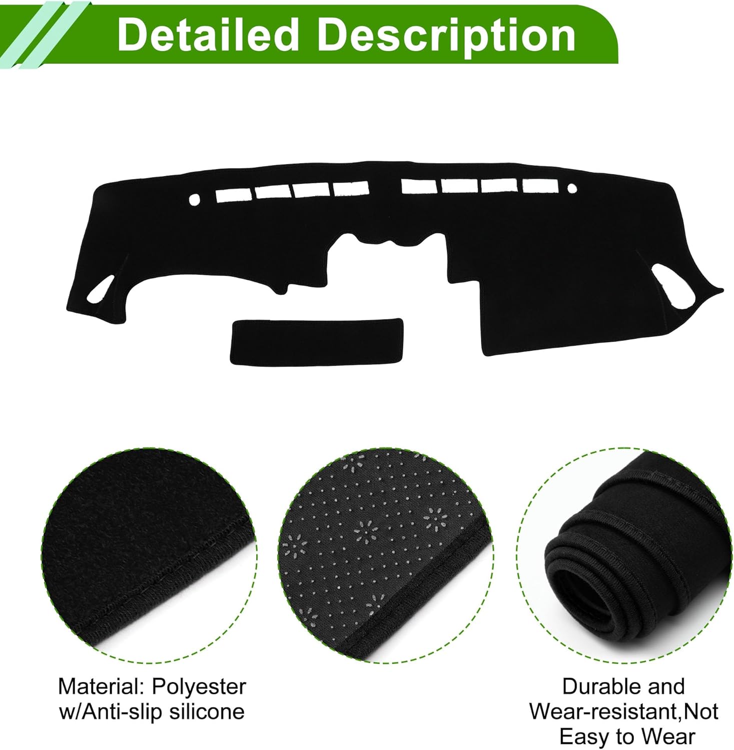Dashboard Cover for Nissan 350Z 2003-2009 Non-Slip Center Console Dash Cover Mat Polyester Silicone