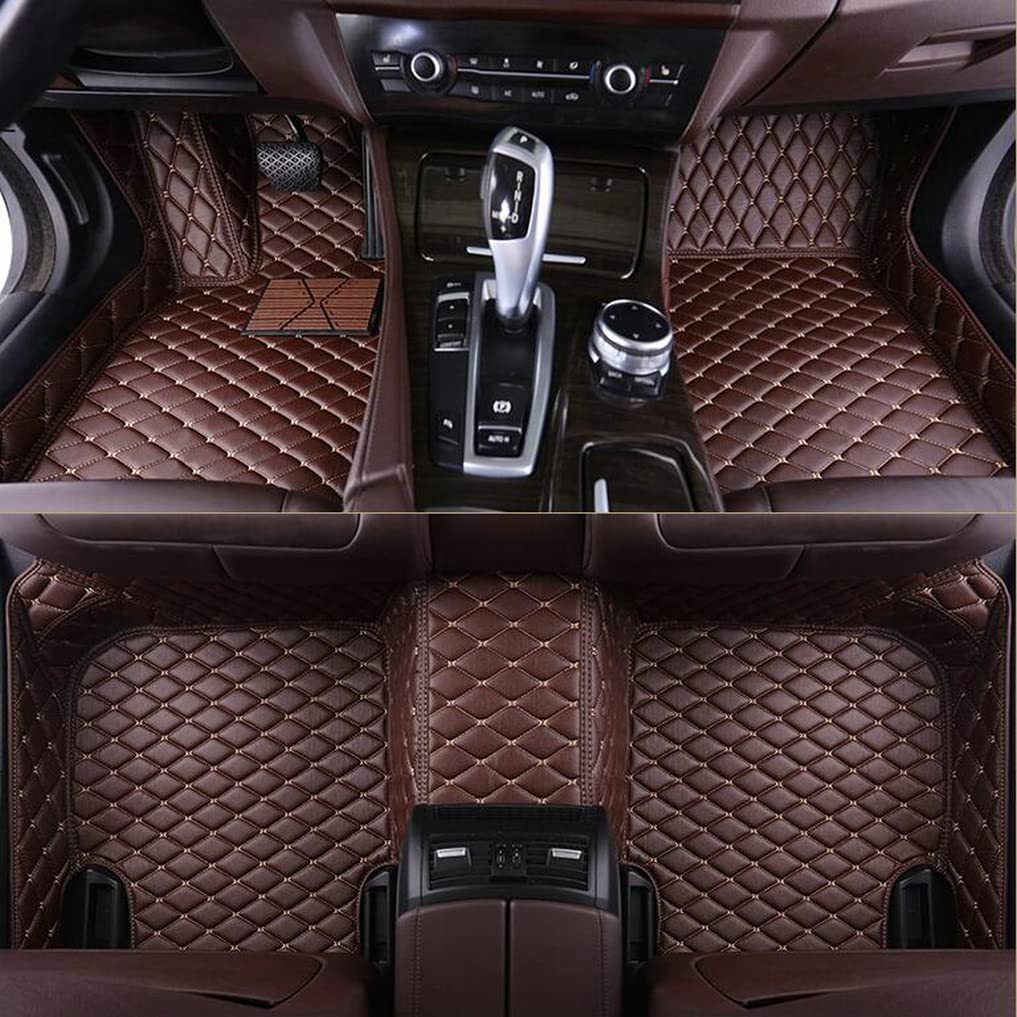 LIODOR Customize Car Floor Mats for Jeep Cherokee Compass Wrangler Grand Cherokee Renegade Gladiator Liberty Leather Lining Pads (Brown)