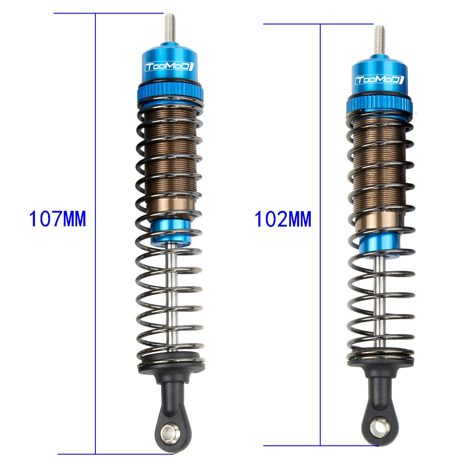 TOOMOD CW-01 RC Car Oil Shocks Absorber Damper For Tamiya 1/12 Lunch Box Midnight Pumpkin #58727#58499 CW01 Chassis Upgrades Parts (Blue)