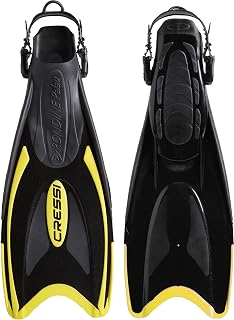 Cressi Snorkeling Adjustable Fins for All Family - Long Blade Versatile Open Heel Flippers - Palau: Made in Italy