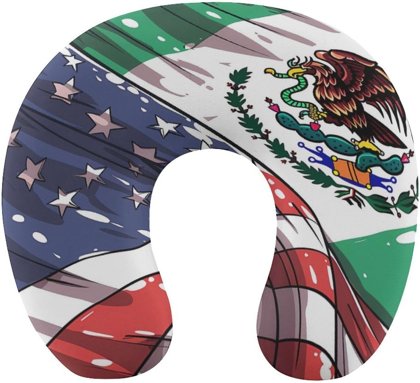 A-mericans Mexico Flag Travel Pillow U Shape Neck Pillow Washable Pillowcase for Sleeping Chair
