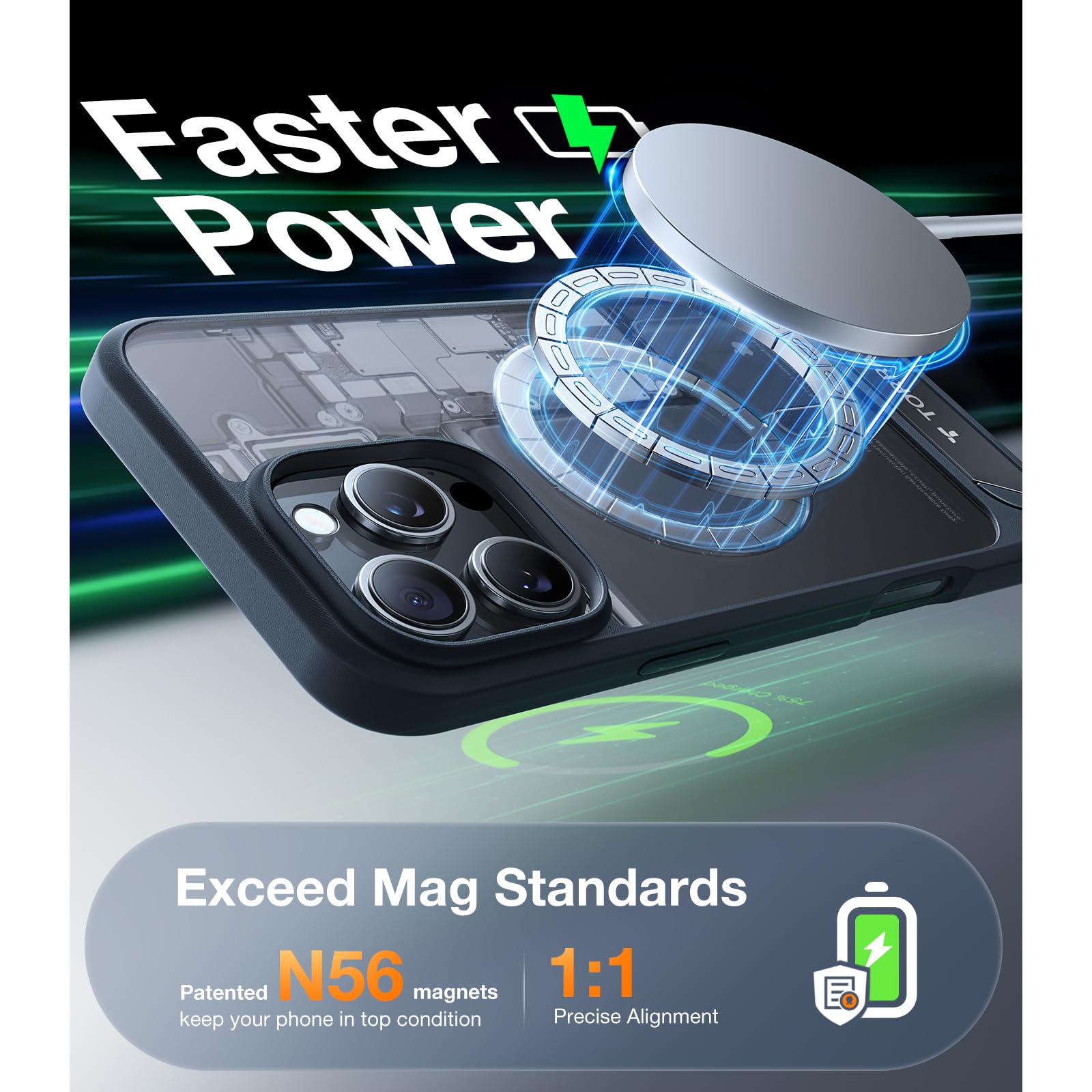 Amazon.com: TORRAS for iPhone 16 Pro Max Case Translucent Black