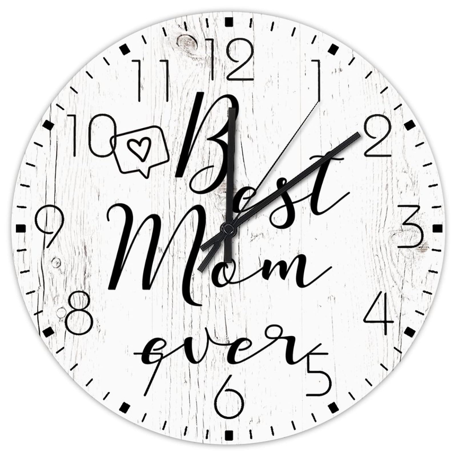 Horloge murale en bois 30 cm silencieuse à pile pour salon et bureau