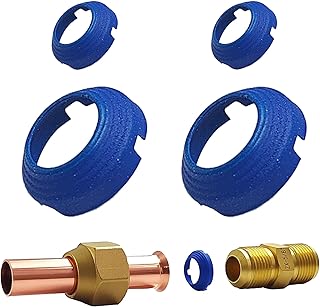 2 x 1/4" & 2 x 3/8" Leak-Free SAE Flare Fitting, HVAC Leak Free SAE Flare Connections Eliminates Refrigerant Leaks, Stop Leak Seal kit For Schrader Valve, Refrigeration, HVAC & Mini Split Kit