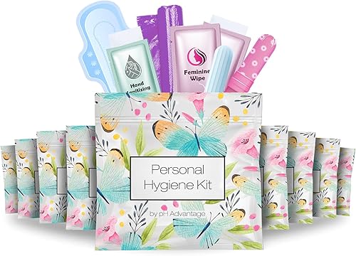 Kit menstrual todo en uno, paquete de 10 unidades Comodidad sobre la marcha Paquete de kit de período para viajes, preadolescentes y adolescentes