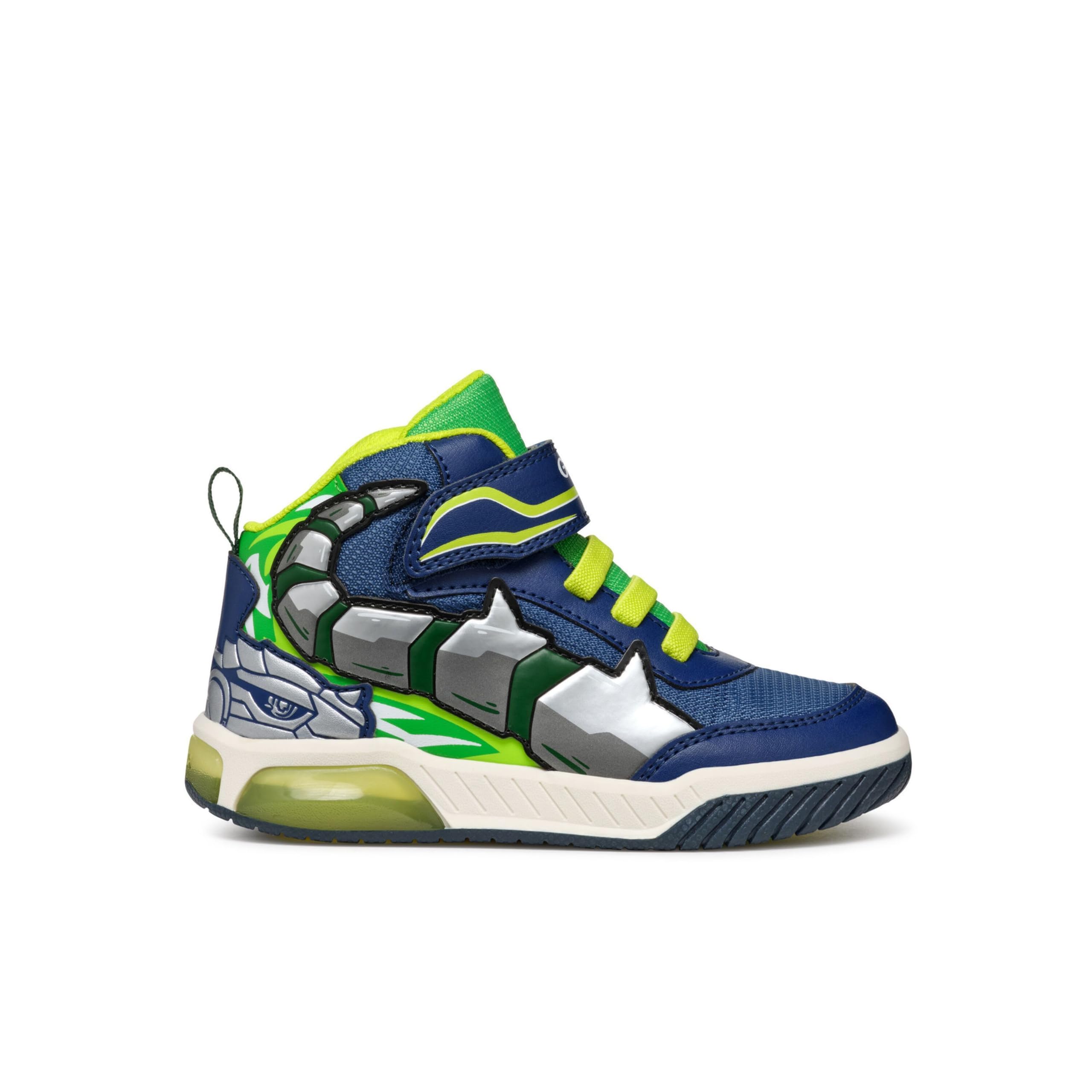 Geox J INEK BOY C, Sneaker, Navy/Lime,