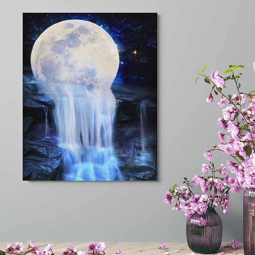 ハンドメイド 滝の絵画 木製フレーム Amazon.co.jp: UXOWOXU 中国伝統風水 ウォールアート 風景 滝