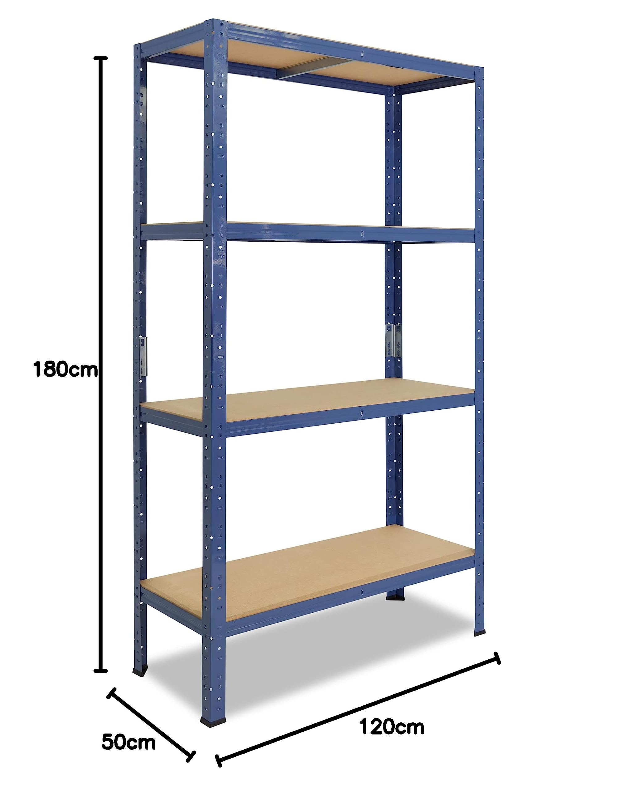 Scaffale Metallo Per Carichi Pesanti 180x50x50 Cm - 6 Ripiani Regolabili, Capacità 145 Kg Per Ripiano, Per Garage E Cantina
