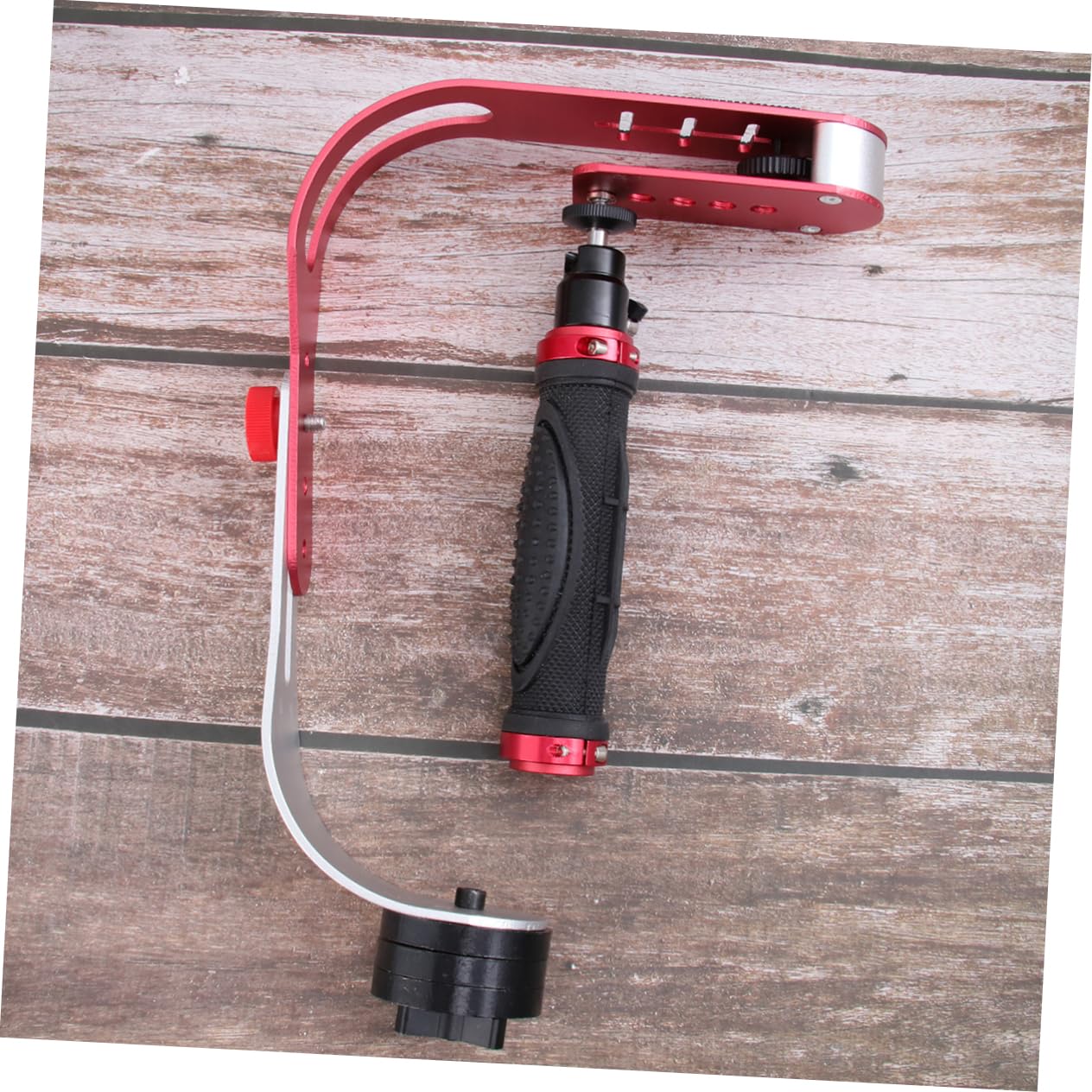 Stabilizzatore per Fotocamera a Arco Portatile in Lega di Alluminio Rosso | Camera e Dv, Supporto Manuale per Riprese in Viaggio, Movimenti Bassi Fluidi, Riduce Vibrazioni