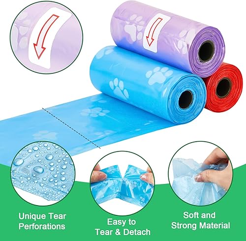 Miniatura 3 de Thenshop 3000 rollos de bolsas de plástico para excrementos de perro, 200 rollos, desechables, para perros, mascotas, excrementos, al aire libre,