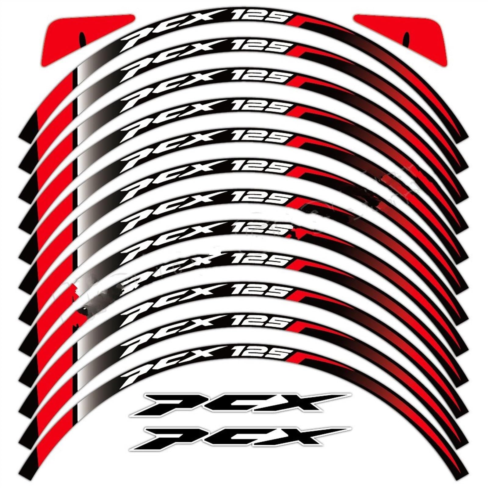 Motorcycle Wheel Stickers Rim Reflective Decals Accessories for Pcx125 Pcx160 PCX125 160 Decorative(Color8)