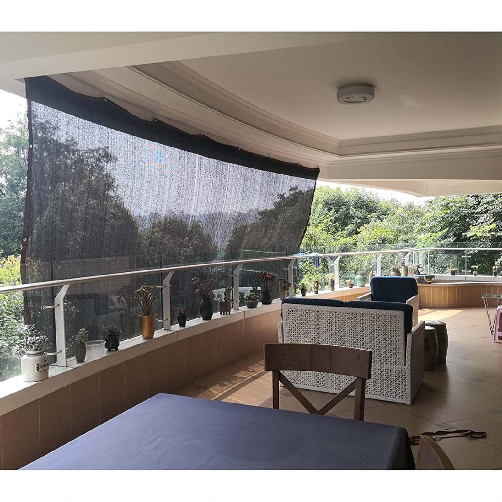 Red de sombra negra 80 % resistente a los rayos UV, 4 x 5 m, malla de protección solar para jardín/invernadero, tela de sombra al aire libre, toldo versátil, toldo resistente