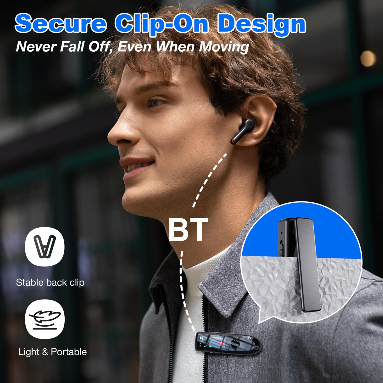 Gugxiom Registratore Vocale, Registratore Portatile con Registrazione Chiamate Bluetooth e Clip Posteriore, Dispositivo di Registrazione Vocale Digitale per Riunioni, Conferenze e Uso (64G)