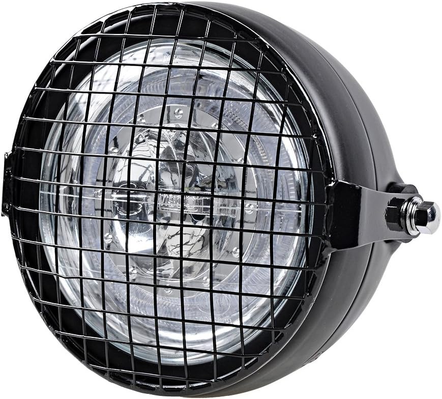 Astra Depot Completed Set 6 1/2" LED Headlight with Halo Ring + Mesh Grill Cover + Side Mount Bracket