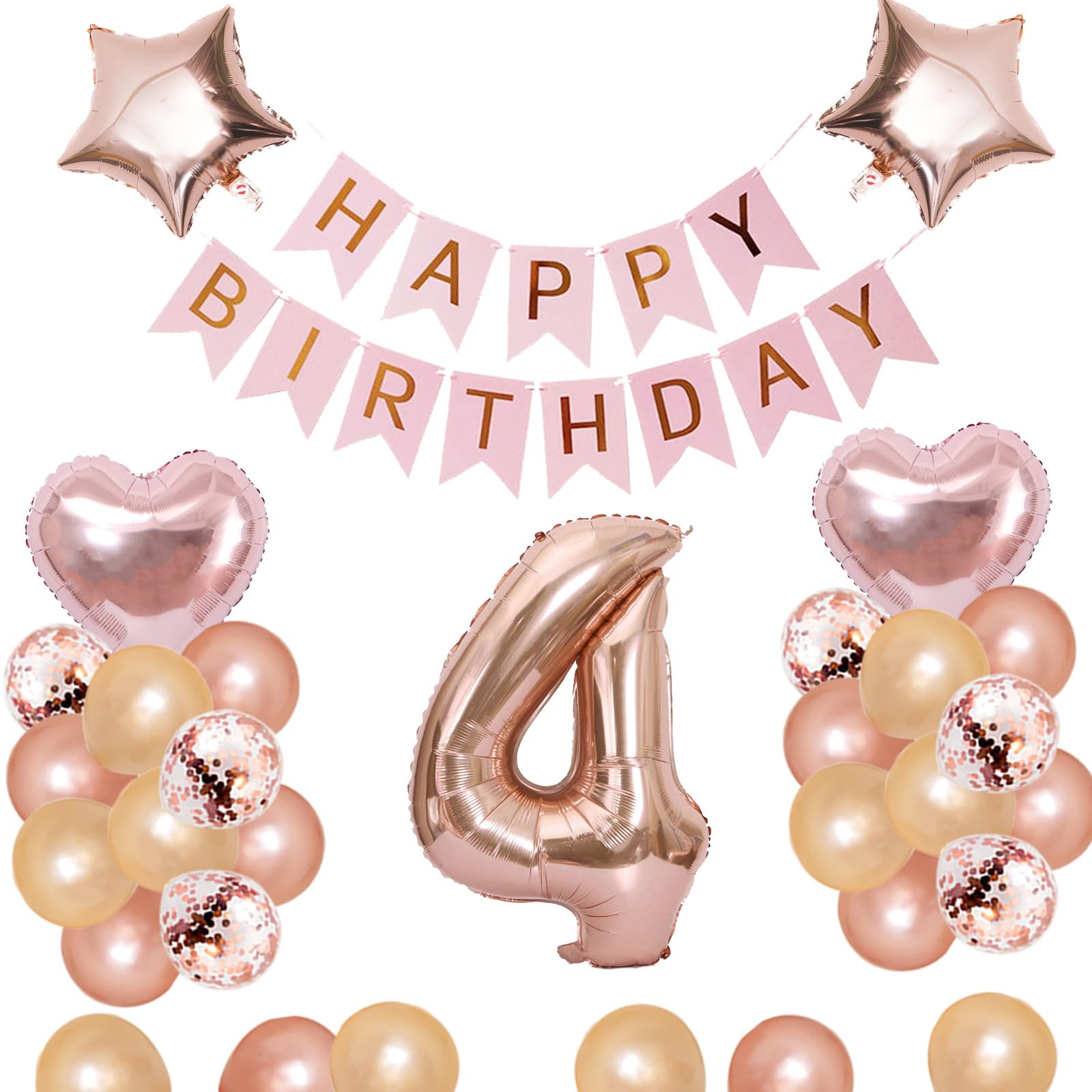 Amazon | 4歳 誕生日 バルーン 風船 飾り付け セット 数字