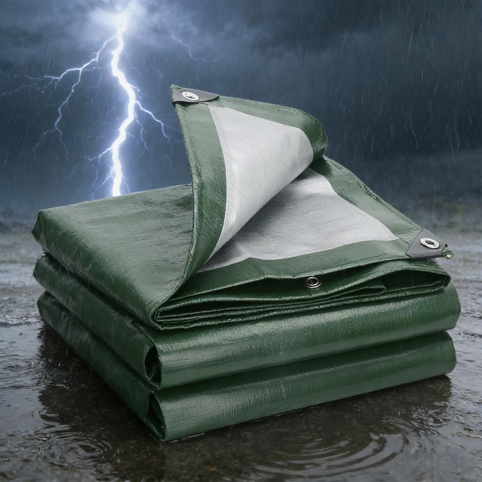Lona impermeable exterior multiusos duradera 120 x 200 cm gris verde