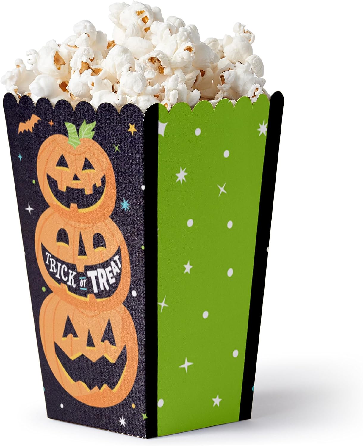 Jack-O'-Lantern Popcorn Boxes - Halloween Party Treat Boxes - 12 Ct | Treat Box for Snacks, Candy, Small Party Favors, Kids Spooky Halloween Party Supplies, Heavy-duty Cardstock, USA-made
