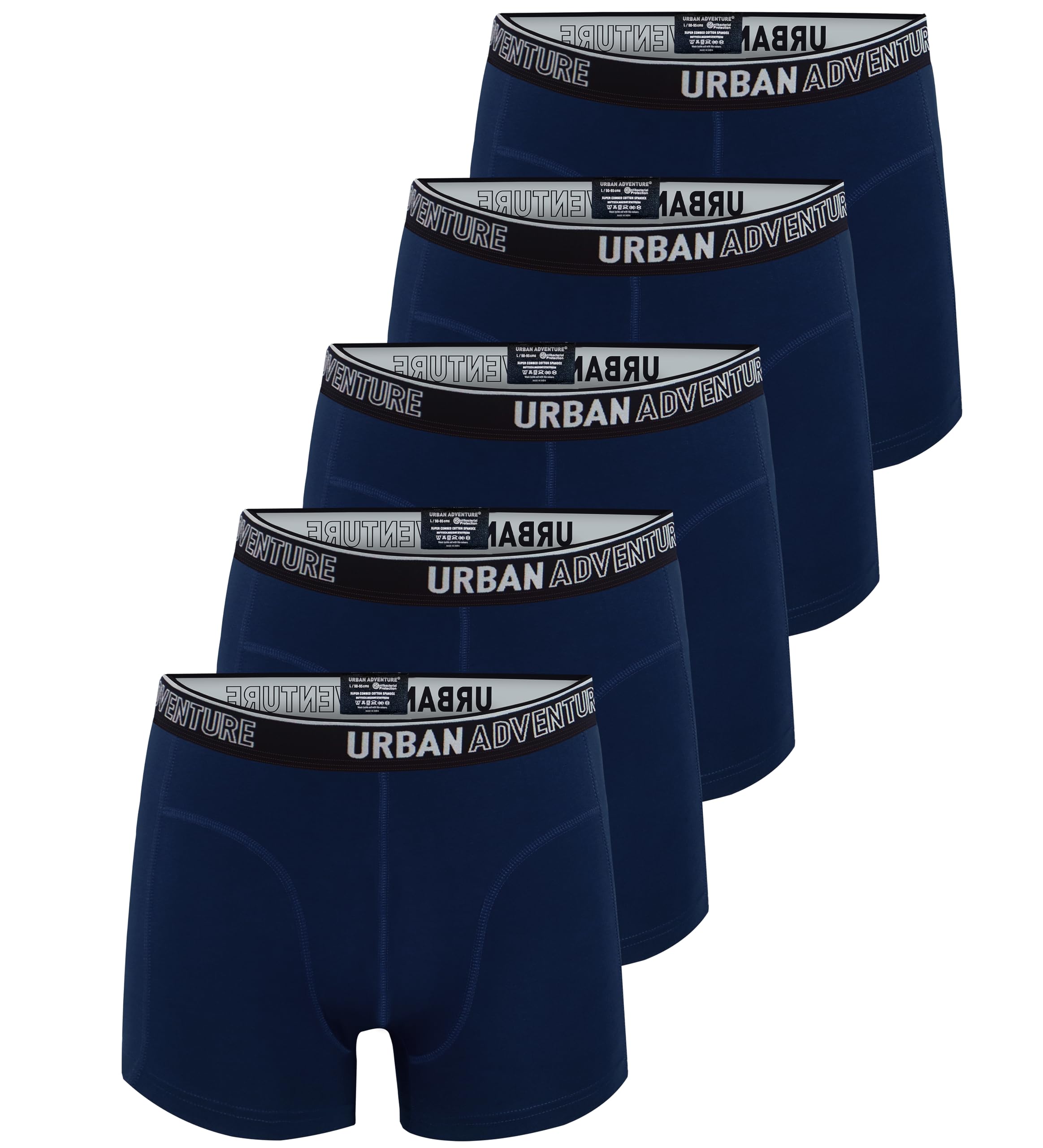 urban adventure Anti Bacterial Premium Cotton Spandex Trunk Underwear for Men with No Marks Waistband - Moisture Wicking and StayFresh Treatment(Pack of 5)-picture-47