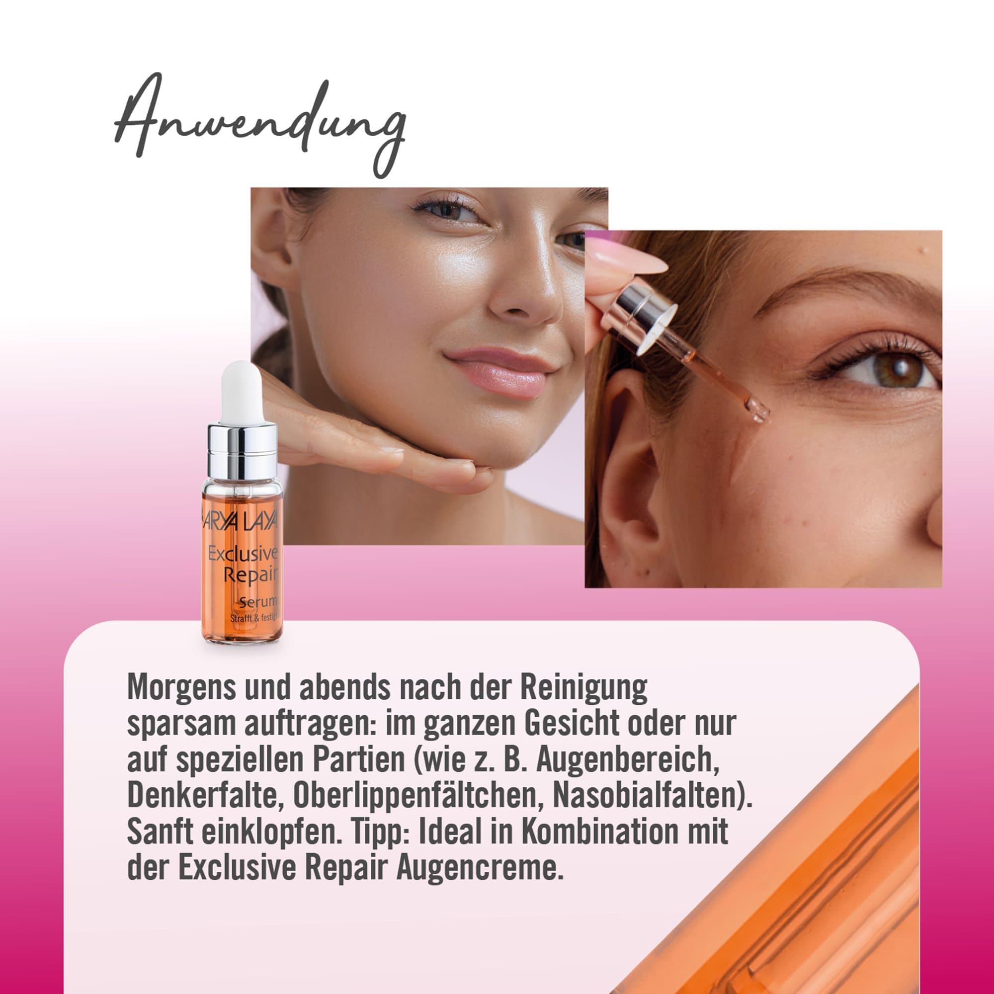 ARYA LAYA Ekskluzywne serum Repair | ujędrniające i wzmacniające serum przeciw starzeniu się | z natychmiastowym efektem już po pierwszym zastosowaniu | w przypadku pogorszenia witalności skóry | 3 x 5 ml