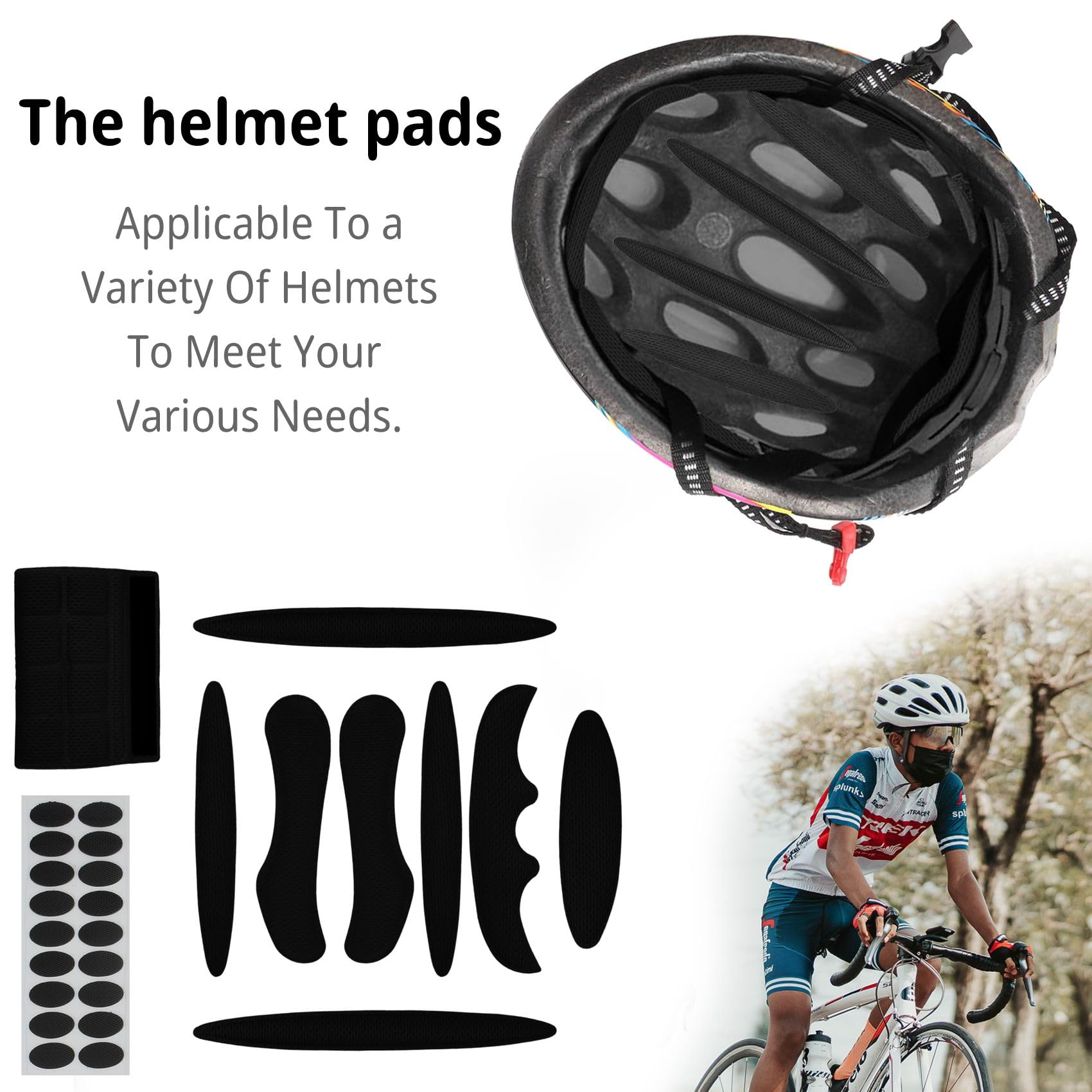bike helmet pads bell Cheek For Qualifier DLX Helmets Motorcycle Gear 10 helmet sizes Helmet Padsets Bell Bicycle Helmet