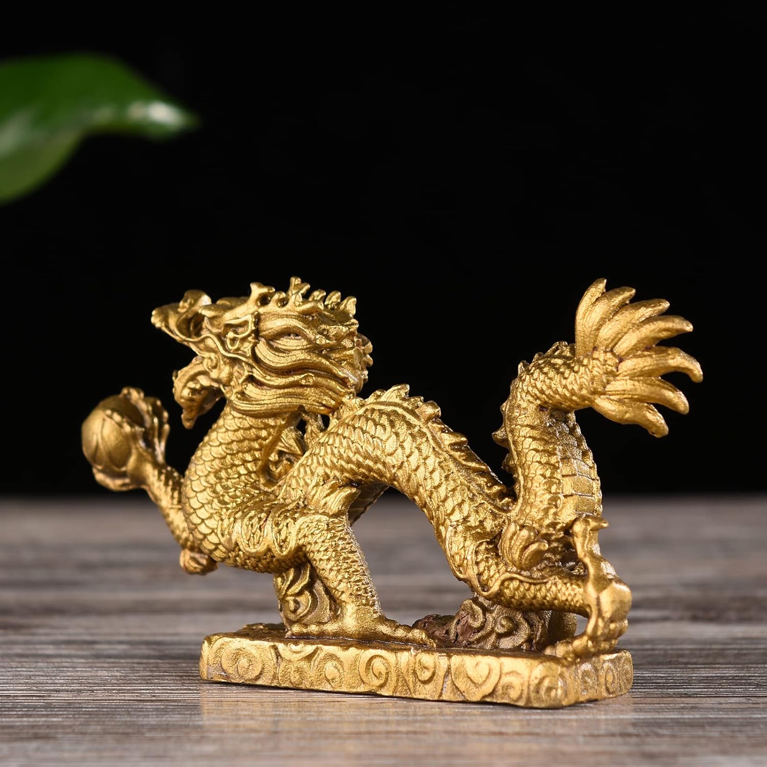 BRABUD Handmade Magical and Noble Brass Azure Dragon Figurine Home Office Desk Decoration