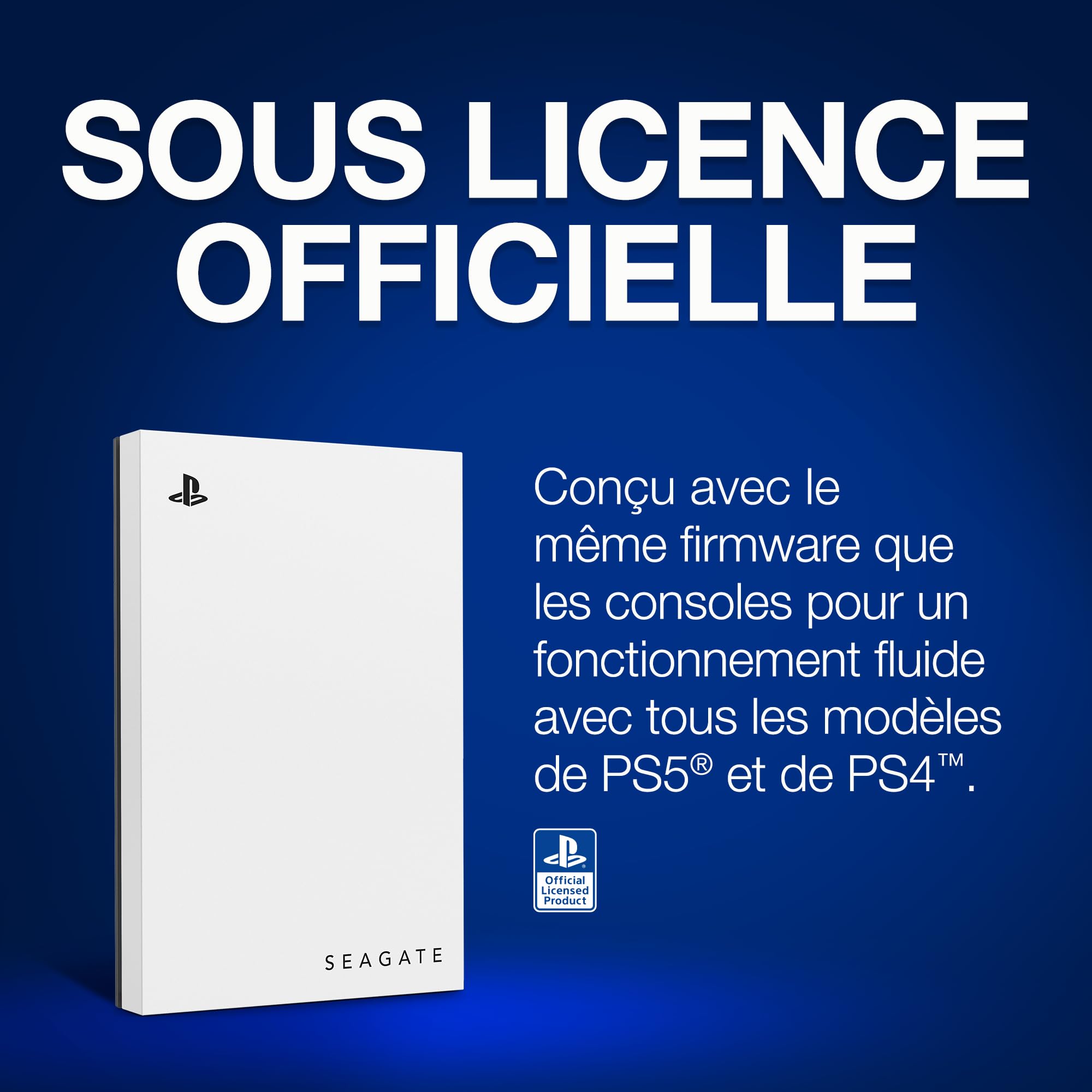 Seagate Game Drive for PS5, 2 to, Disque Dur Externe, USB 3.0, sous Licence Officielle, éclairage LED Bleu (STLV2000201)