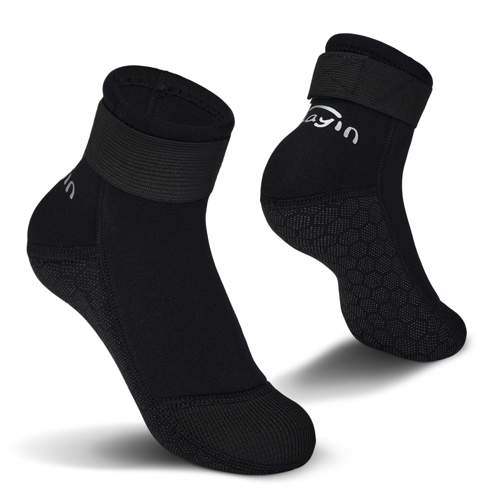 Yikayin Neoprene Socks, 3mm Anti-Slip Thermal Swim Wetsuit Socks for Kids Toddler for Beach Pool Water Sports - Black 23-26