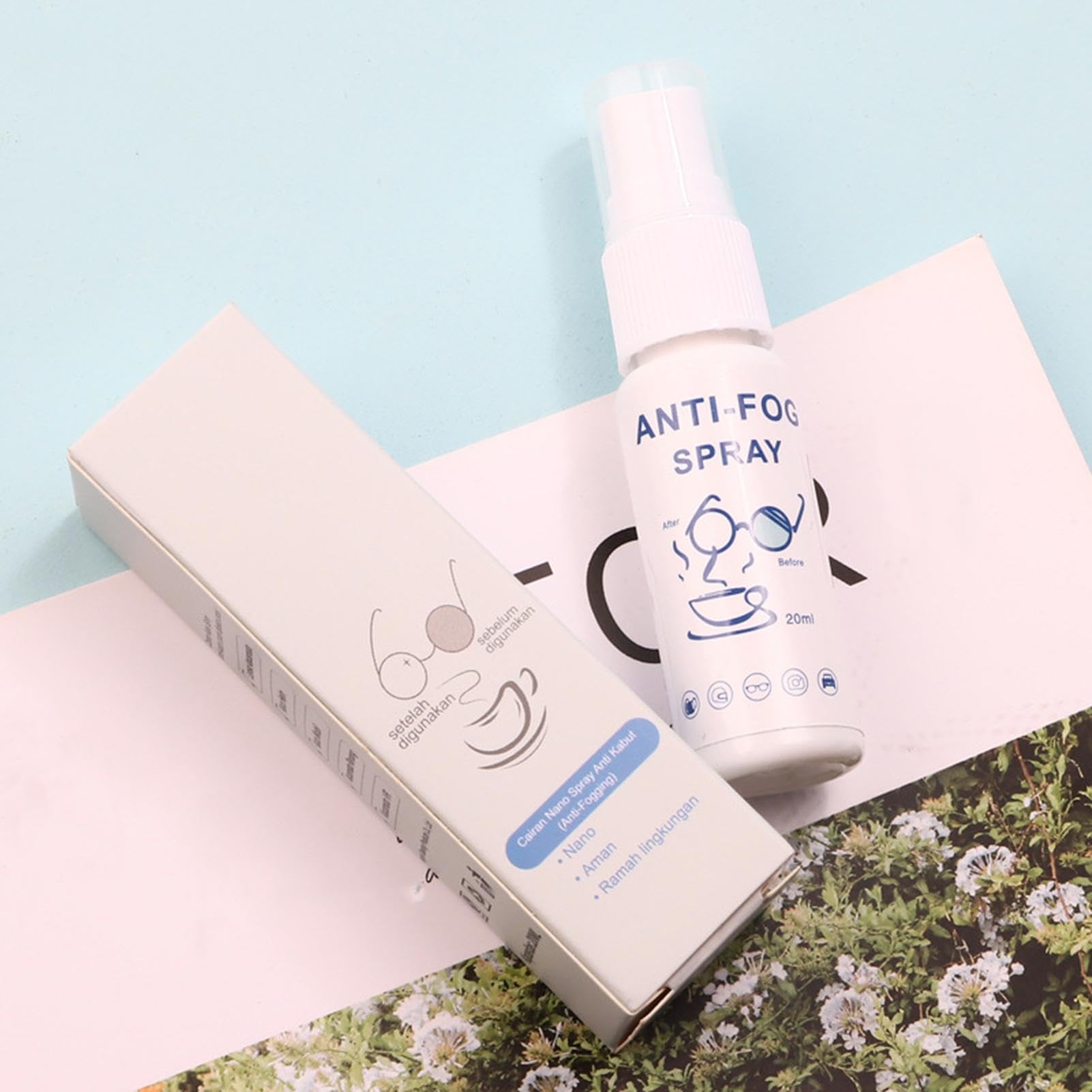 Spray antivaho para gafas de esquí, antivaho para gafas, 20 ml, antiempañamiento para gafas, duradero, sin rayas, para todos los cristales de coche, gafas de natación