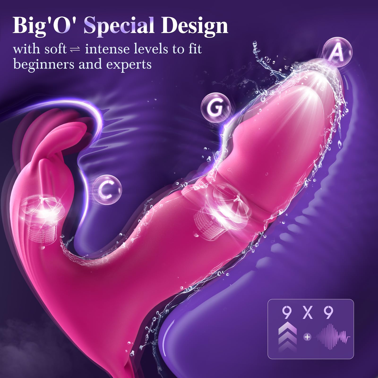 Wearable Vibrator for Women Sex Toys - 3IN1 App Remote Control Vibrator Wearable, Adult Toys with 9 Bunny Vibrators & 9 Thrusting Dildos Vibrater Sex Toy: S1-ROSE RED