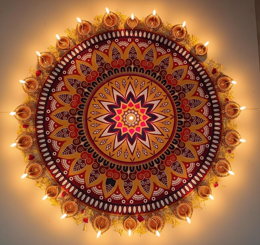 The Brown Box-Readymade Rangoli for Floor, Big Size Rangoli,Artificial Rangoli,MDF Rangoli,Rangoli mat-image-29