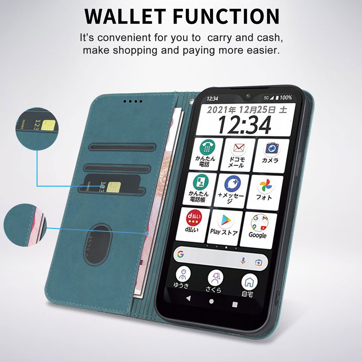 Amazon.co.jp: 【CASAFUNY】向けのArrows We F-51Bケース 手帳型 用の