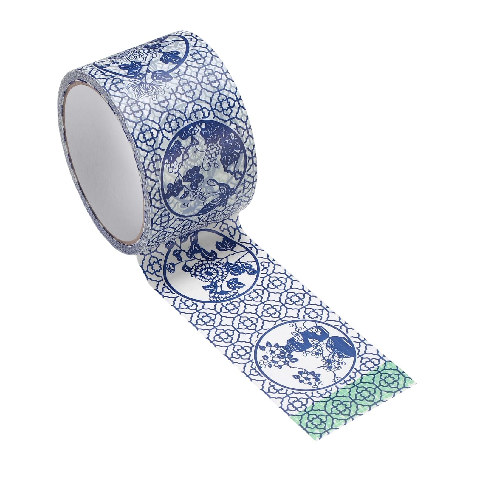 PATIKIL 98 ft Chinoiserie Flower Washi Tape, Washi Tape Stickers Bulletin Board Borders Decorative Sticker for DIY Craft Blackboard Scrapbook Office Home Decor, Blue Famous Flowers