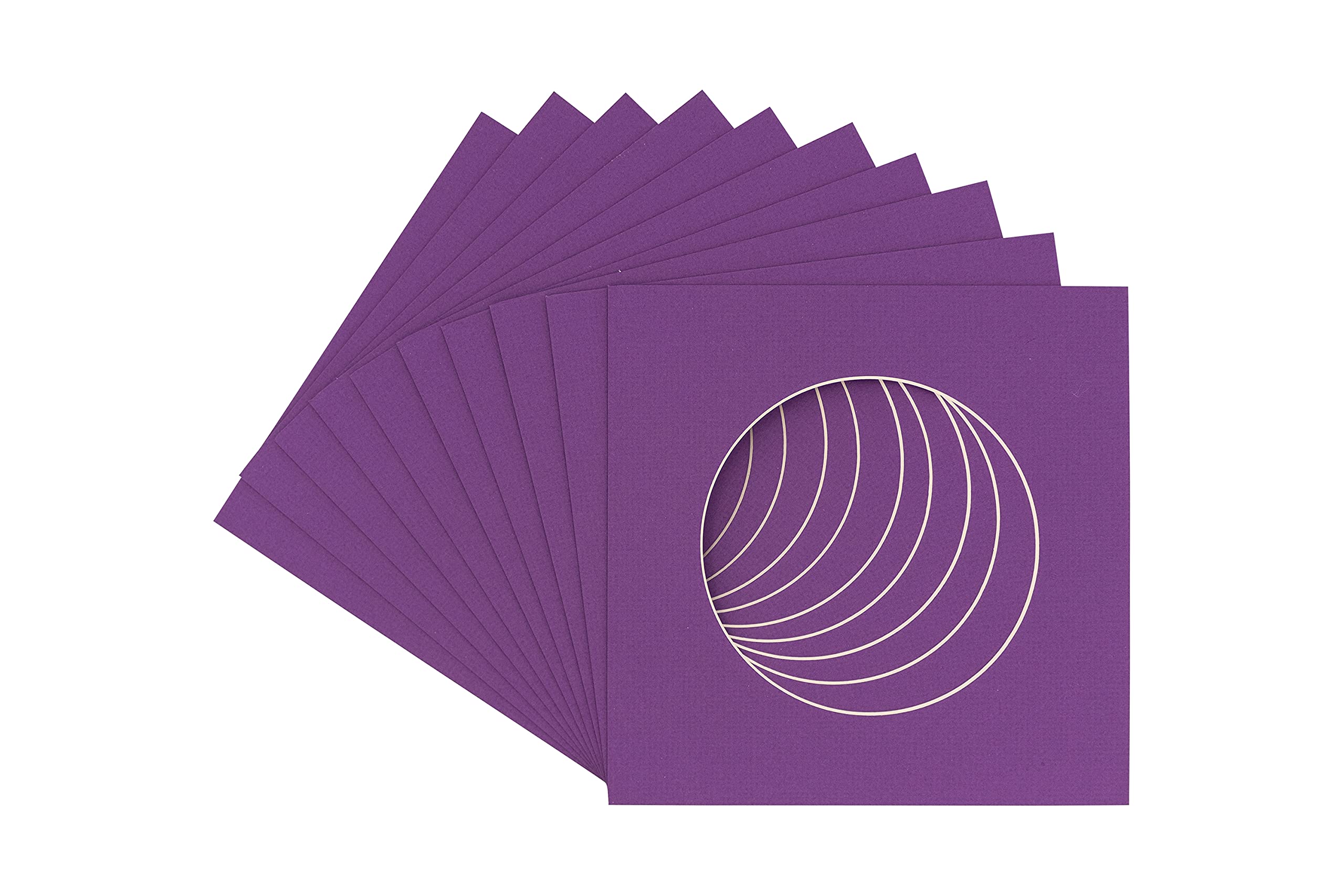 CountryArtHouse Dark Purple Acid Free 18x18 Circle Picture Frame Mat with White Core Bevel Cut for 14x14 Pictures - Fits 18x18 Frame - Pack of 1 Matboard