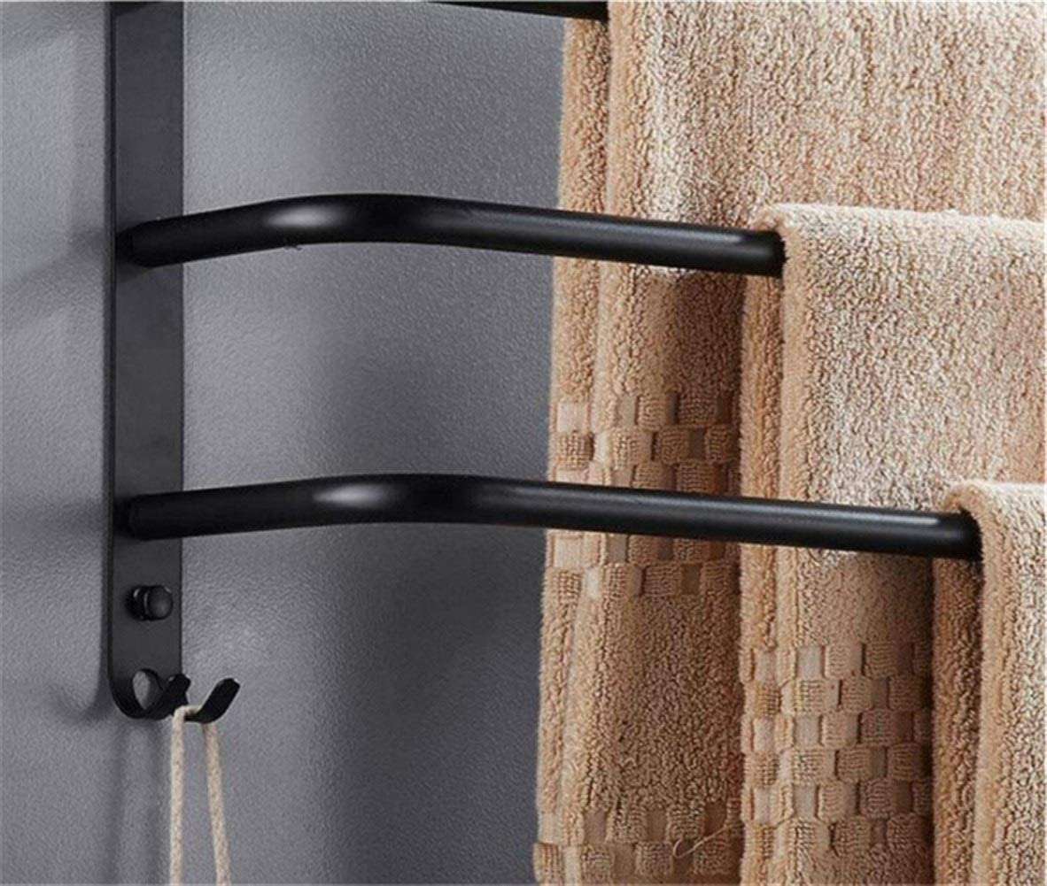 Porta Asciugamani Portasciugamani In Acciaio Inossidabile 304 A 3 Livelli Triplo Nero Bagno Cucina Porta Asciugamani Creativo Organizzatore Per Accessori Per Il Bagno(7 3/8)