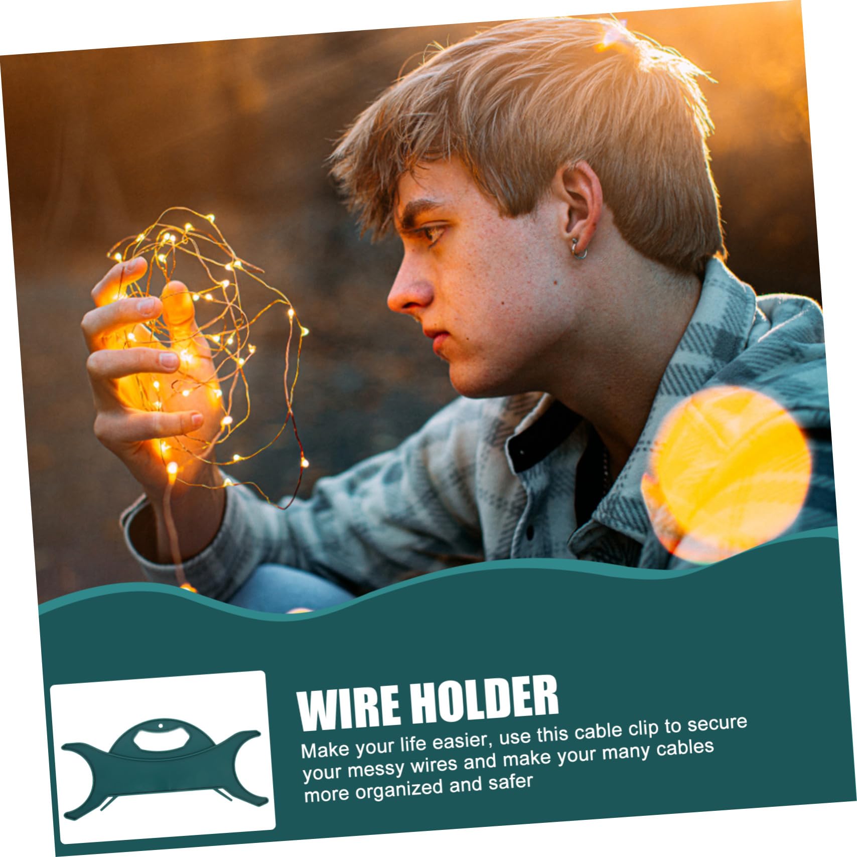 Organizador de Cables para Luces Navideñas 2 Piezas en Verde Material TPE para Prevenir Daños y Organizar Cables en Hogar y Oficina