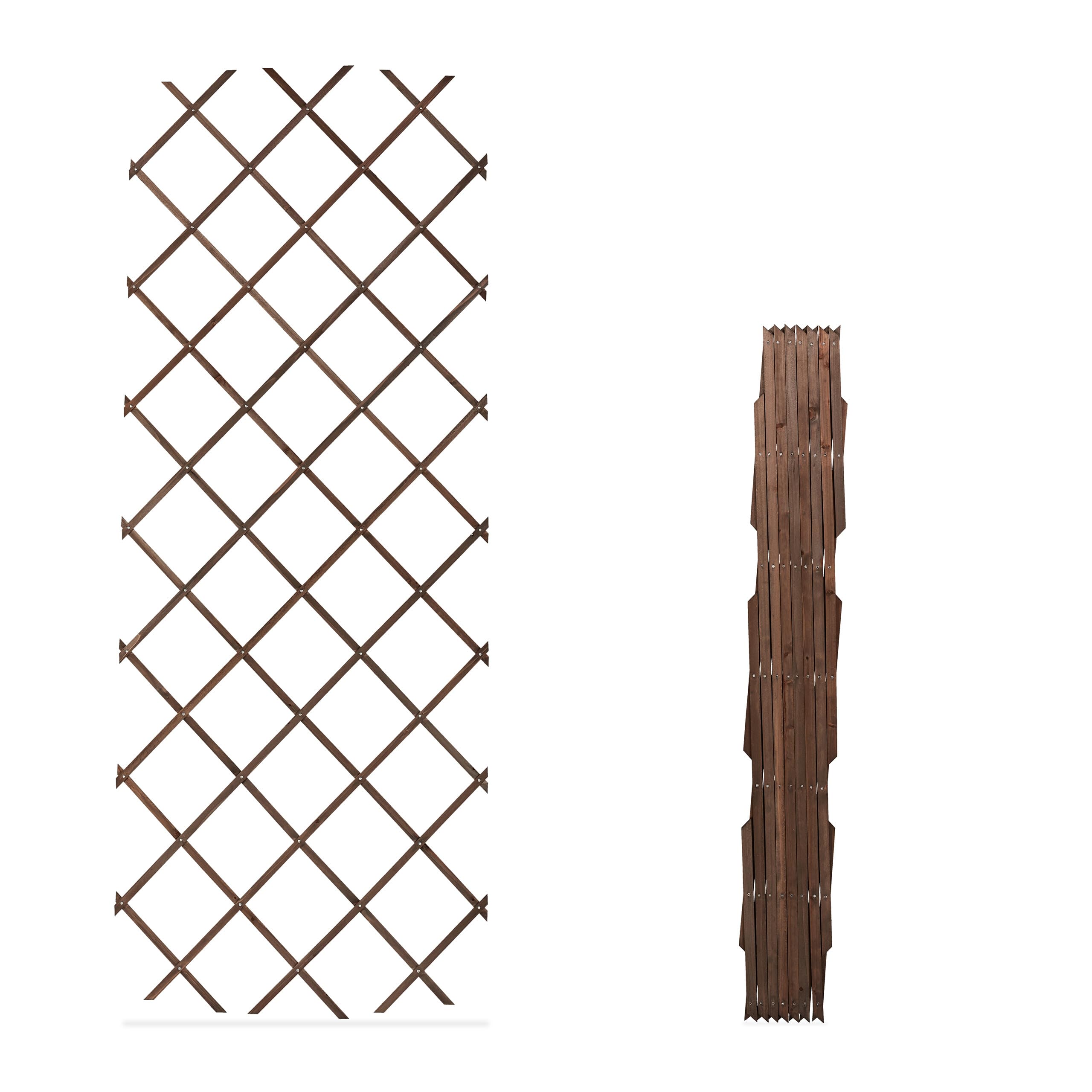 Relaxdays Tuteur à tomates en Lot de 3, Extensible, pour Plantes grimpantes, 180 x 90 cm, pour Jardin, Balcon, Marron
