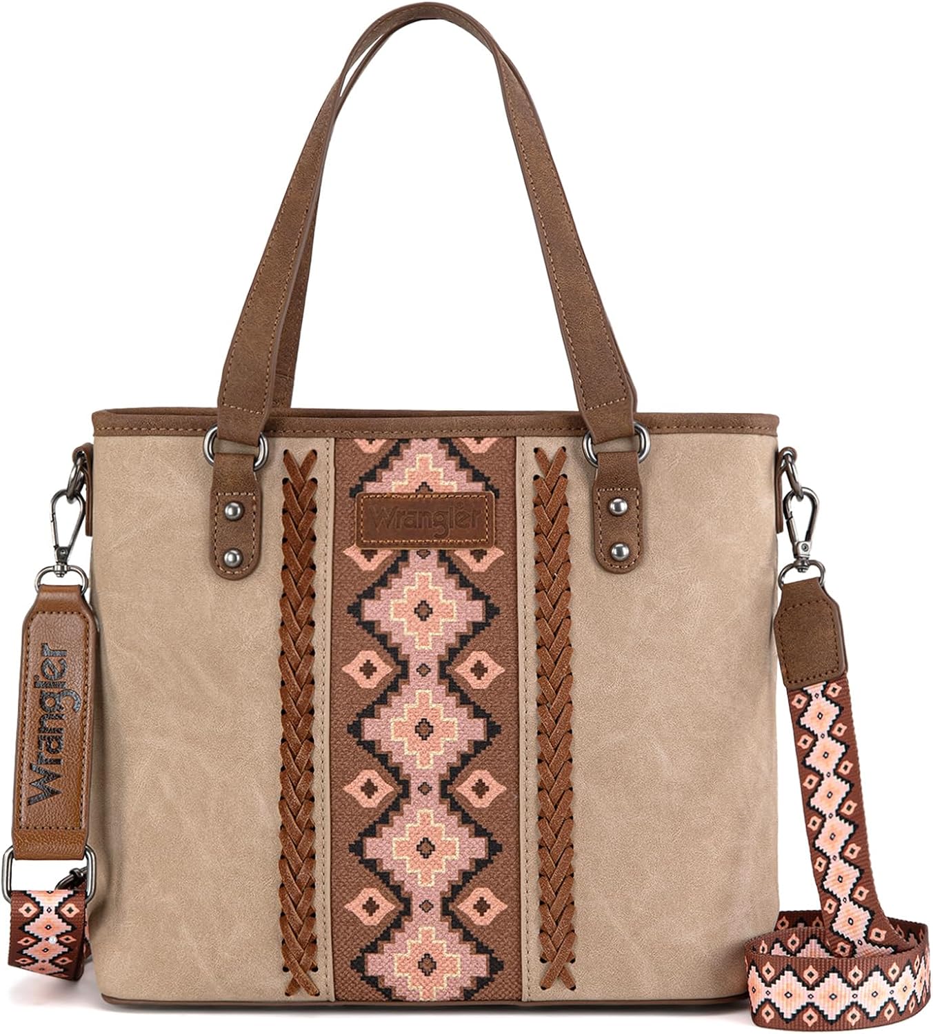 Montana West X Wrangler Tote Bag for Women Western Purses with Detachable Strap Medium Satchel Handbags | with Crossbody Strap