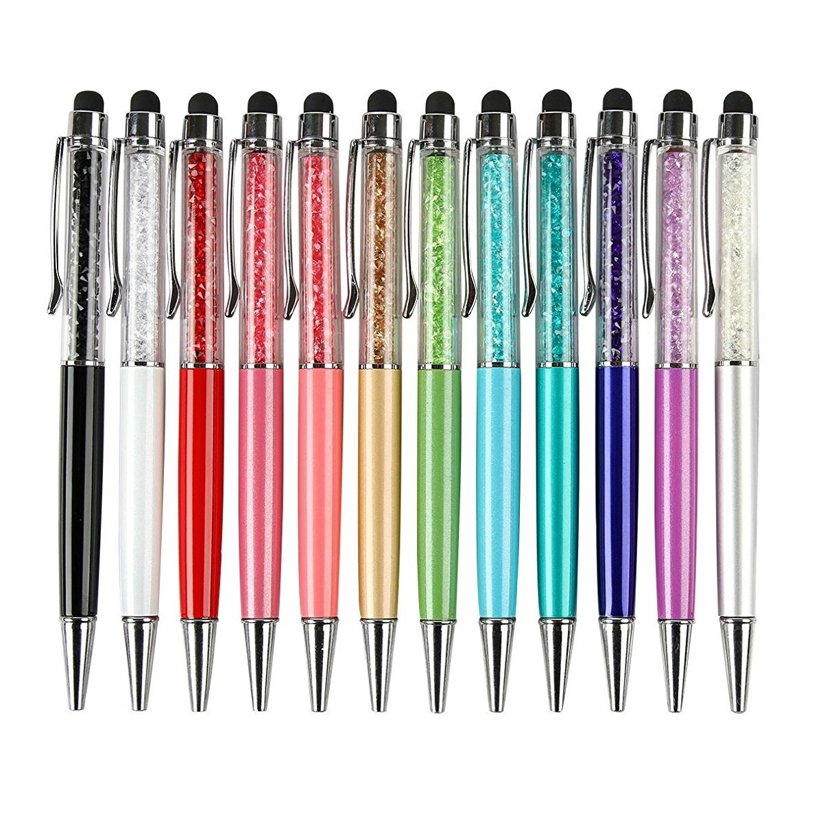 Buy 12pcs/pack MengRan Bling Bling 2in1 Slim Crystal Diamond Stylus