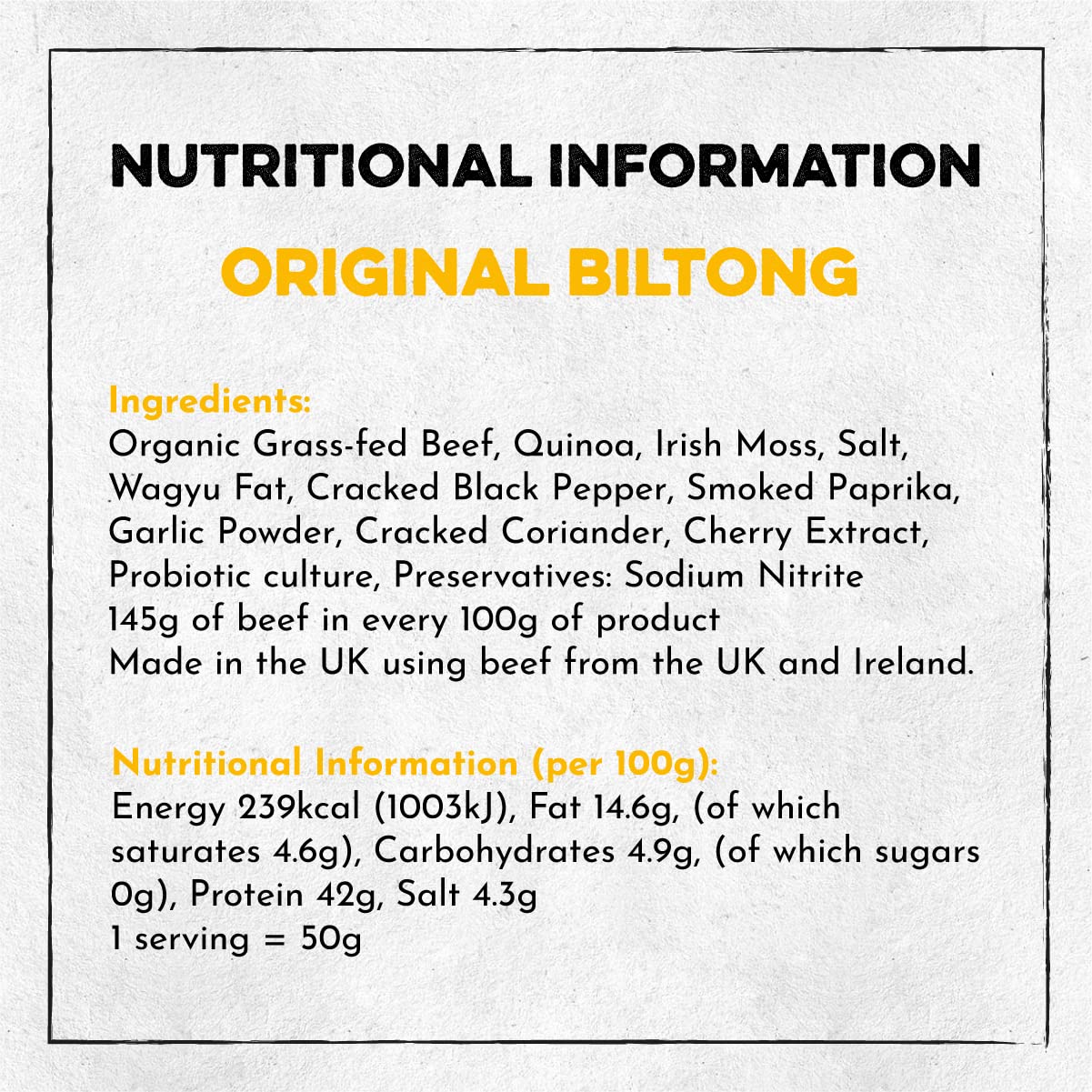 Buy Ember Snacks Biltong Beef Jerky Original Flavour High Protein