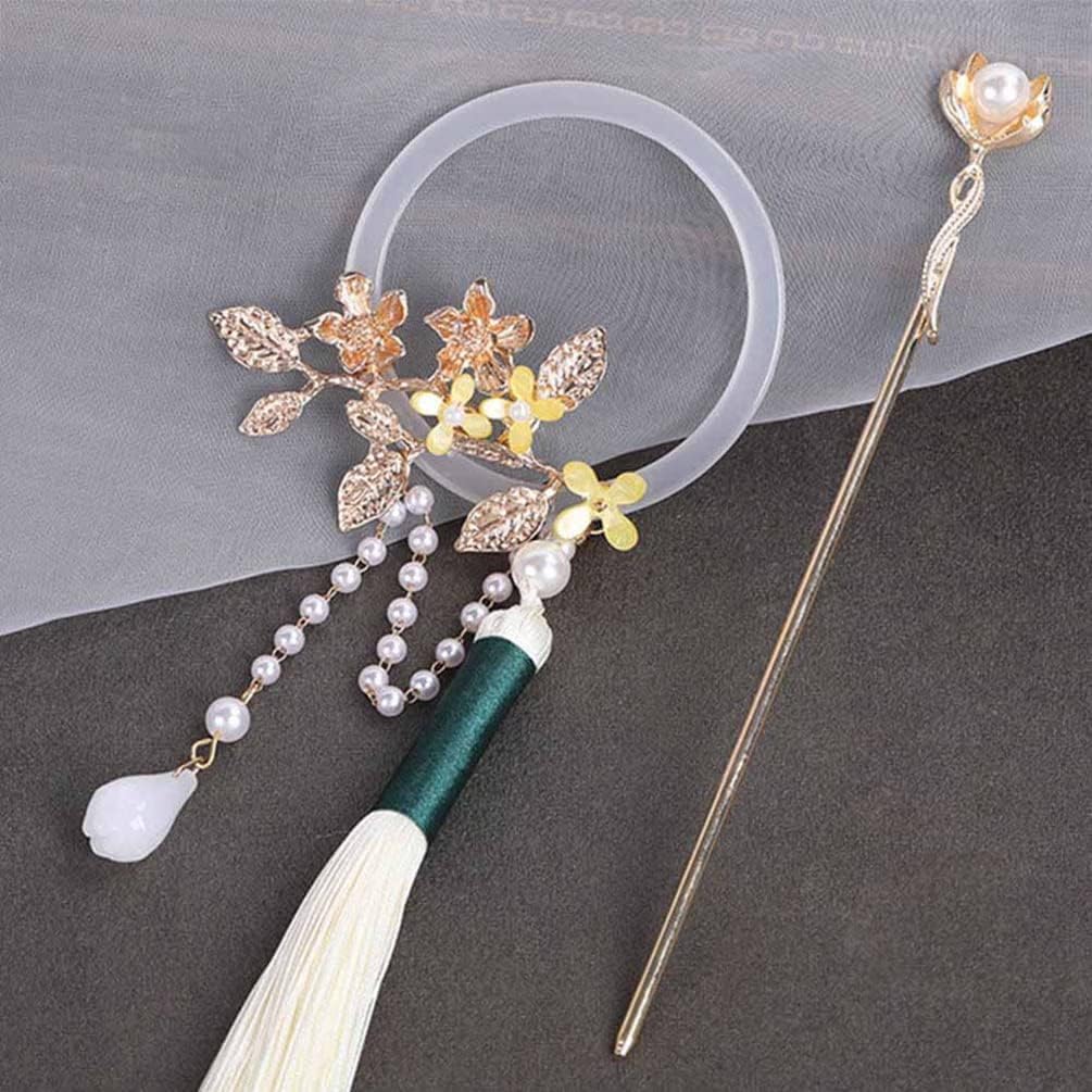 Horquilla de Boda, Horquillas for el Cabello Nupcial, Horquillas de Estilo Antiguo Chino Clips Palillos de Metal for el Cabello Horquillas Flor Borla Perlas Tocados (Color : E) ( Color : Onecolor )