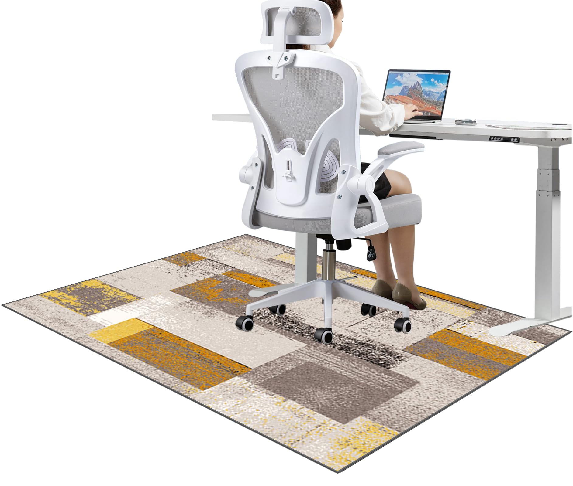 Tappetino per Pavimenti duri da Ufficio - Tappeto per Sedia Gaming 90 x 120 cm - Tappetini per Sedie da Ufficio - Tappetino Pavimenti per Parquet - Tappeto Gaming Pavimento