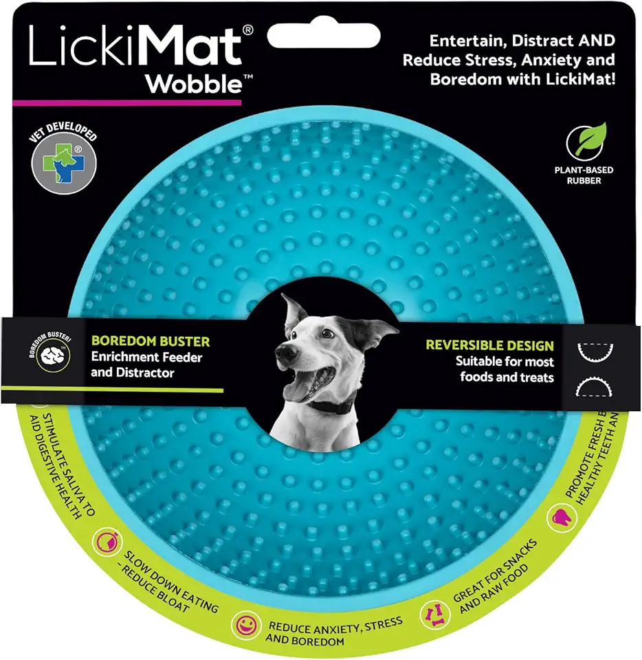Tapete de Lamber para Cachorro LickiMat Wobble Azul