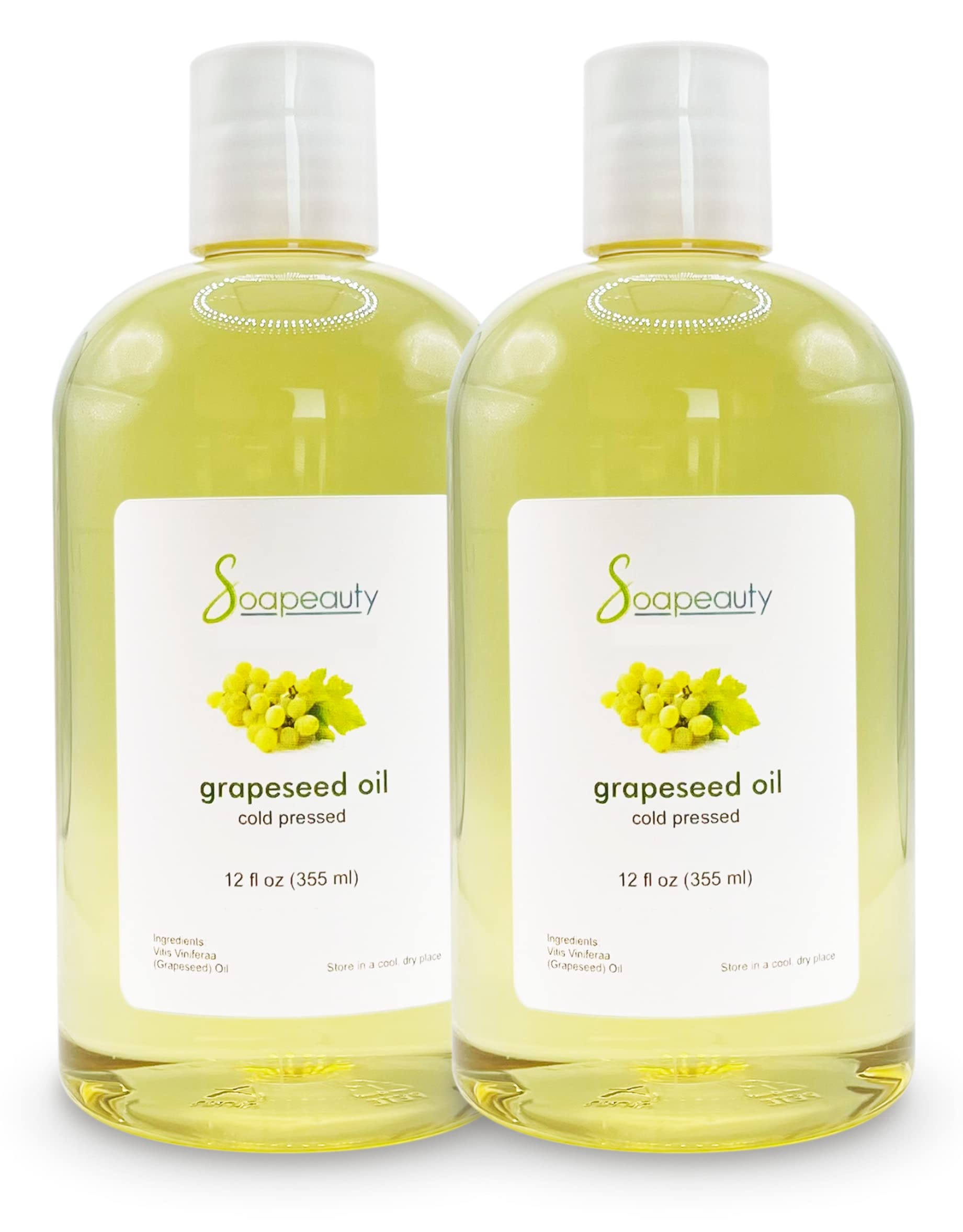 GRAPESEED OIL Cold Pressed Unrefined | 100% Natural Available in Bulk | Carrier for Essential Oils, Face, Skin, Hair Moisturizer, Soap Making | 24 OZ