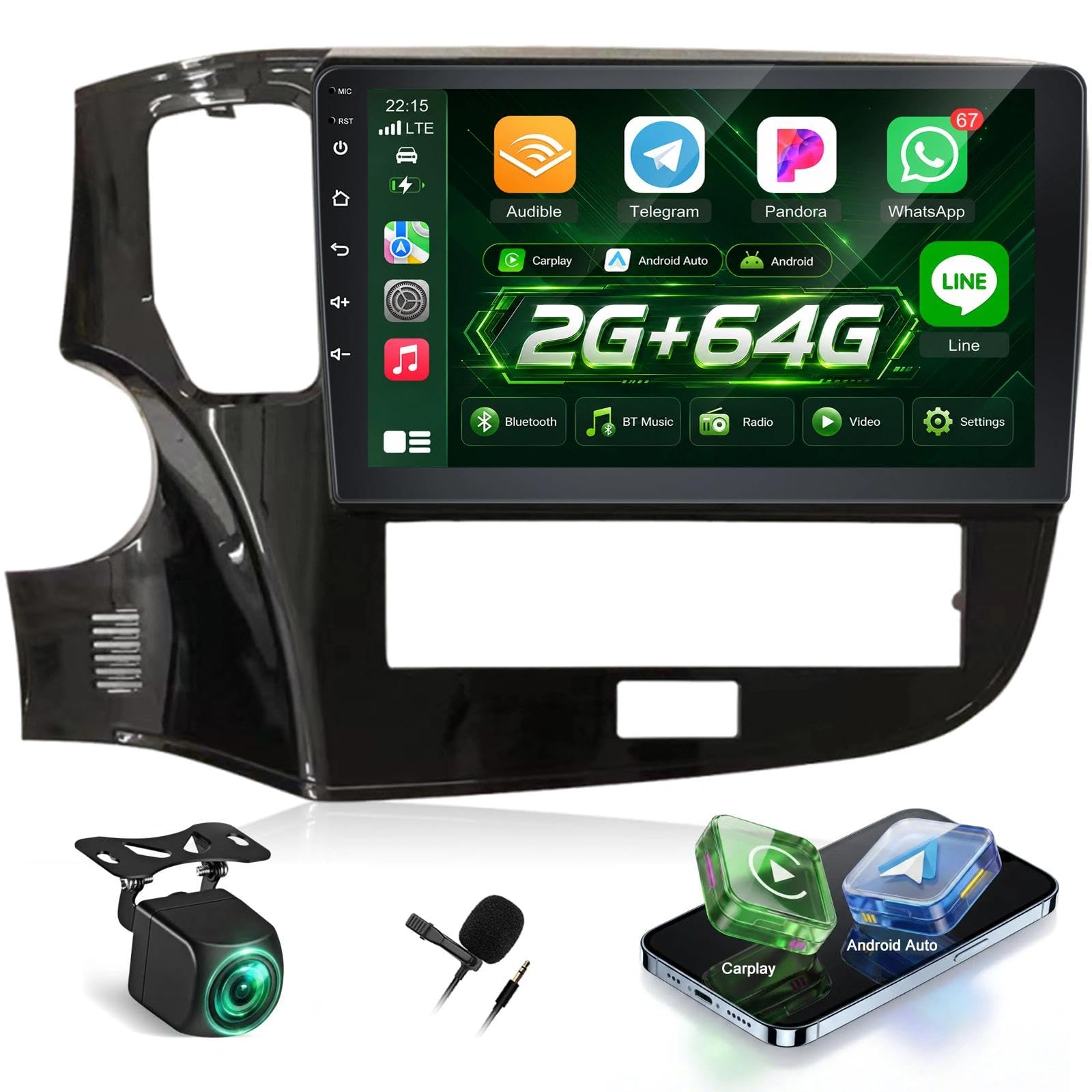 Amazon.com: NHOPEEW 2+64G 10.1 inch Android Car Stereo for