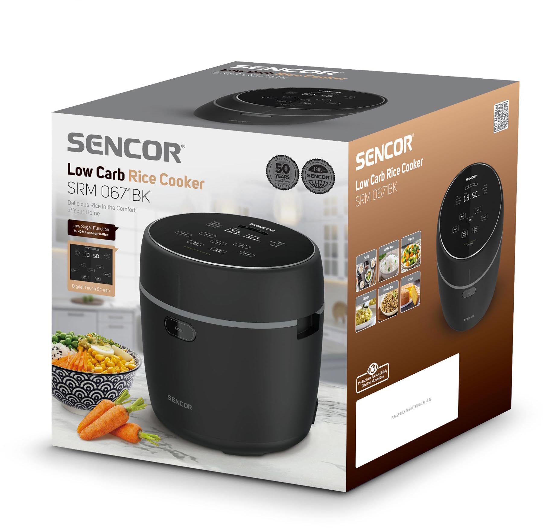 CUISEUR À RIZ À FAIBLE TENEUR EN GLUCIDES SRM 0671BK SENCOR