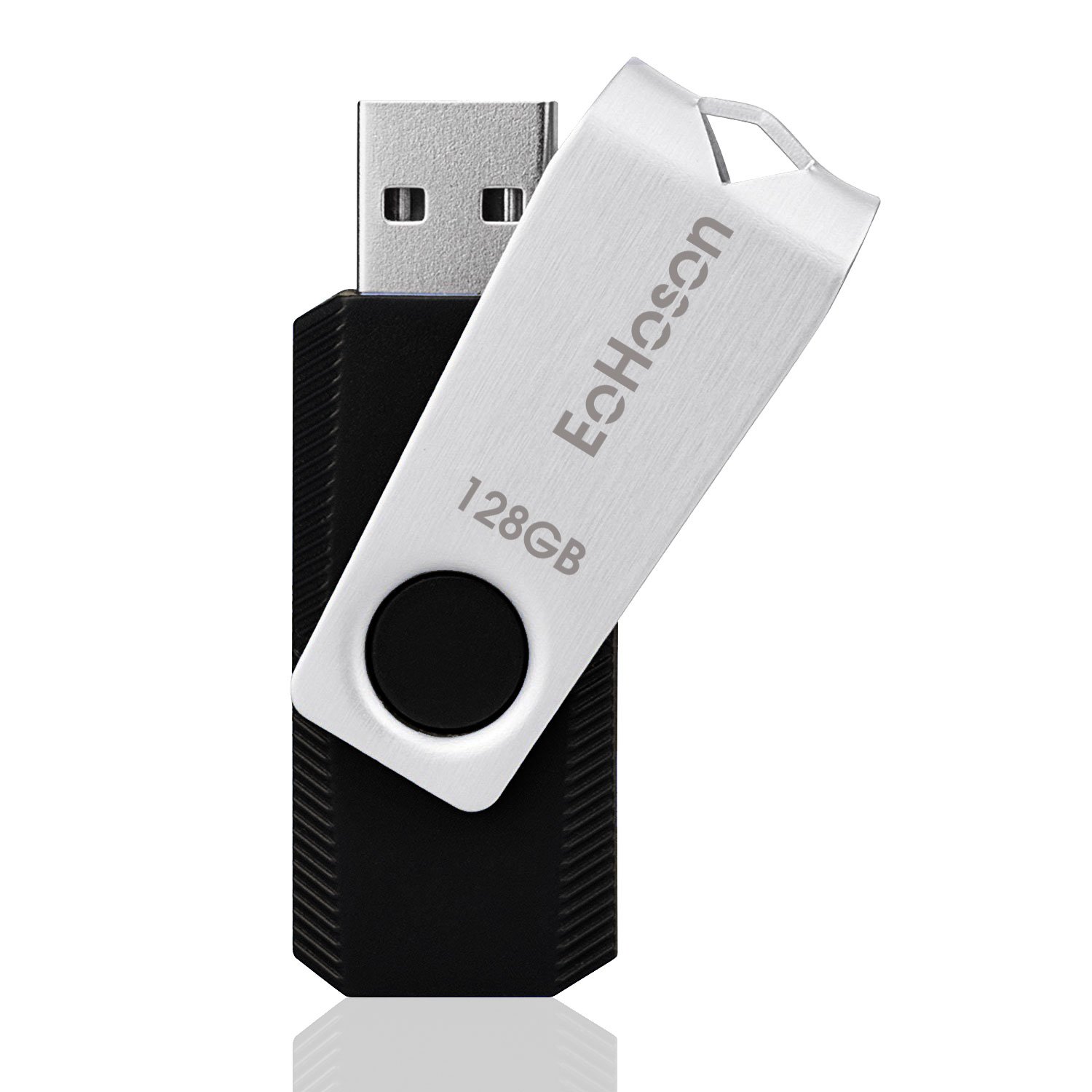 Metal 128GB USB Flash Drive 2.0 - Silver with Key Ring / S-EoHo-128