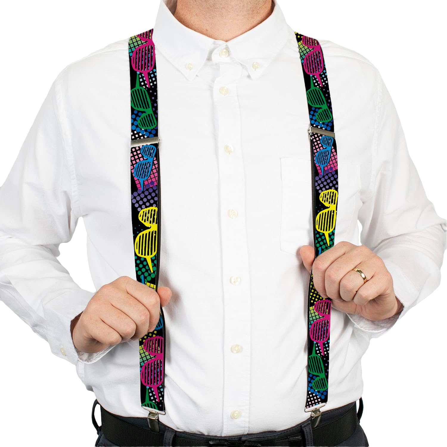 Buckle-Down Suspenders, Eighties Shades Black Neon