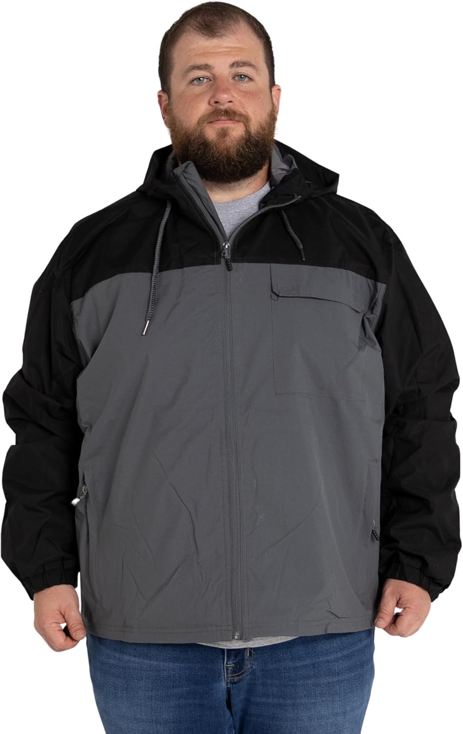 Snow Country Outerwear Men's Big Sizes Windbreaker Packable Rain Jacket